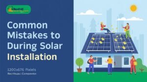 A Bodhie Solar expert pointing out an improper electrical connection on a solar panel to highlight a common installation mistake.